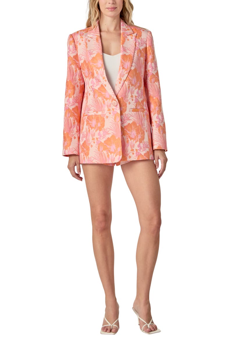 Endless Rose Floral Jacquard Blazer, Alternate, color, Pink Multi