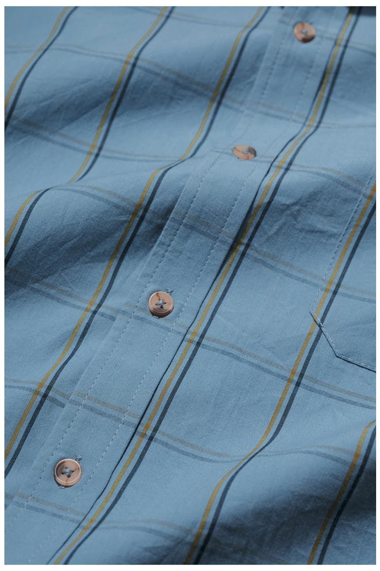 Banyan Windowpane Check Organic Cotton Button-Up Shirt, Alternate, color, SCRIMSHAW TIDE