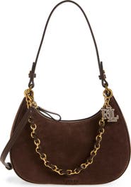 Lauren Ralph Lauren Chain Suede Shoulder Bag
