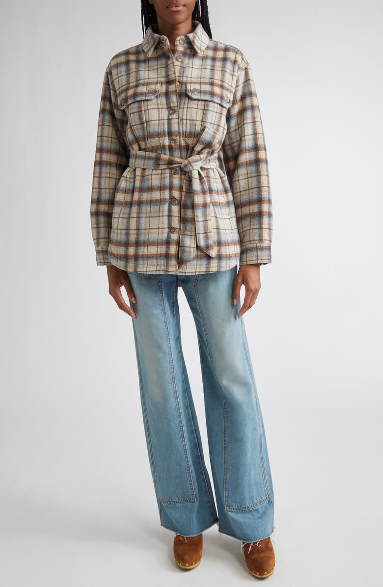 Veronica Beard Mikaela Plaid Shacket, Alternate, color, Whisky Multi Plaid