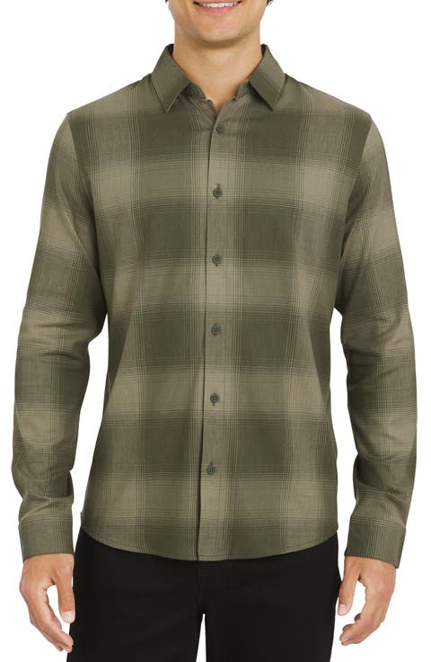 Plaid Button-Up Shirt