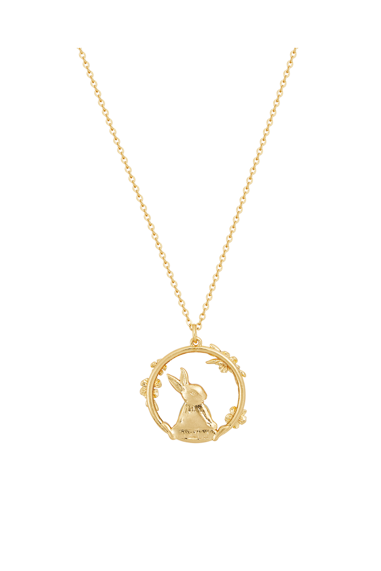 x Peter Rabbit Forget Me Not Necklace, Alternate, color, Gold