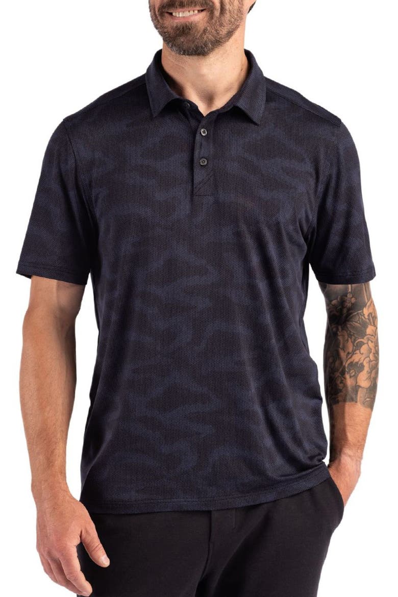 Epic Comfort Camo Regular Fit Polo, Main, color, NAVY BLUE