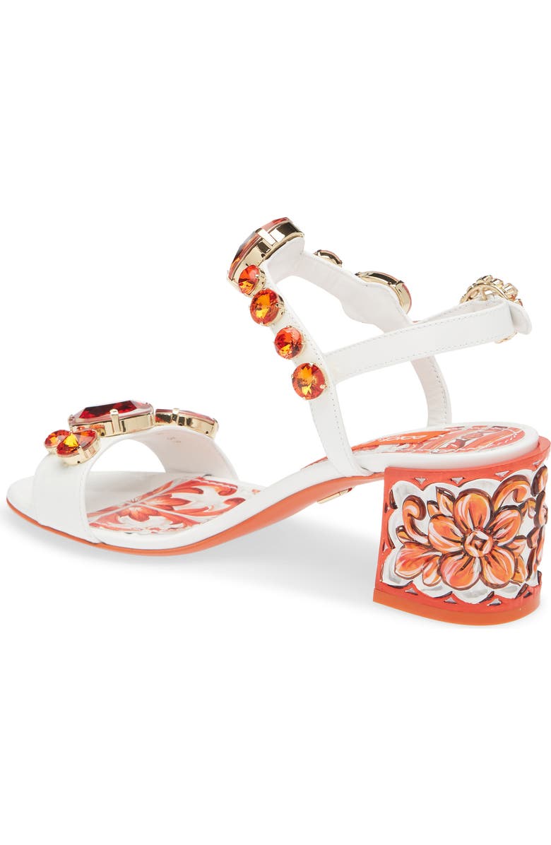 Dolce&Gabbana Keira Majolica Jeweled Sandal, Alternate, color, Ih3tn Maiolica 6 Orange