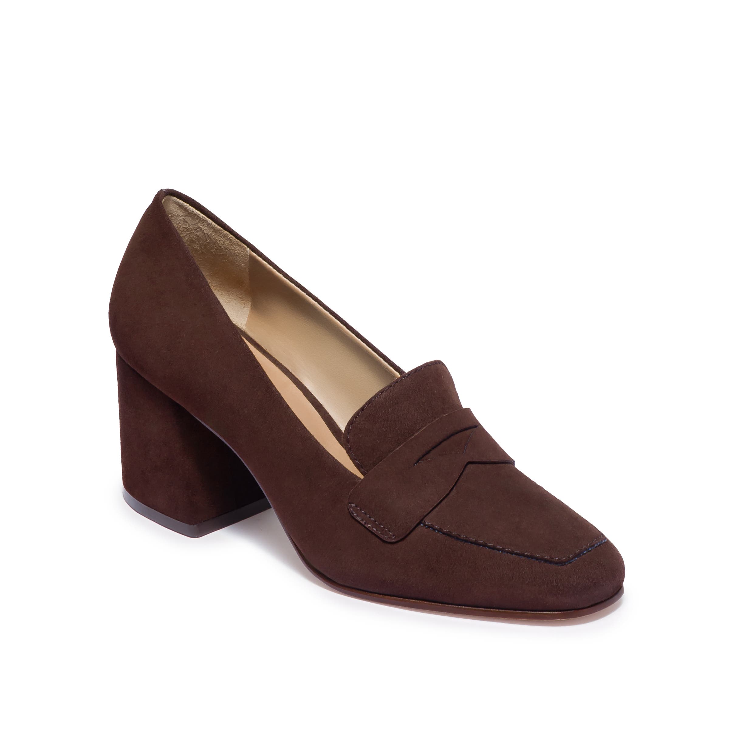 Bernardo Footwear Nessa Block Heel Loafer Pump, Alternate, color, Espresso