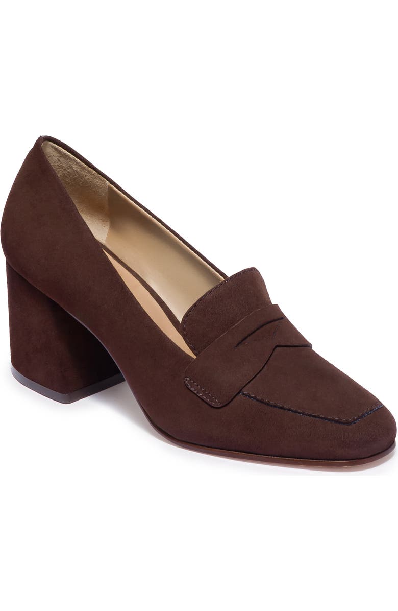 Bernardo Footwear Nessa Block Heel Loafer Pump, Alternate, color, Espresso