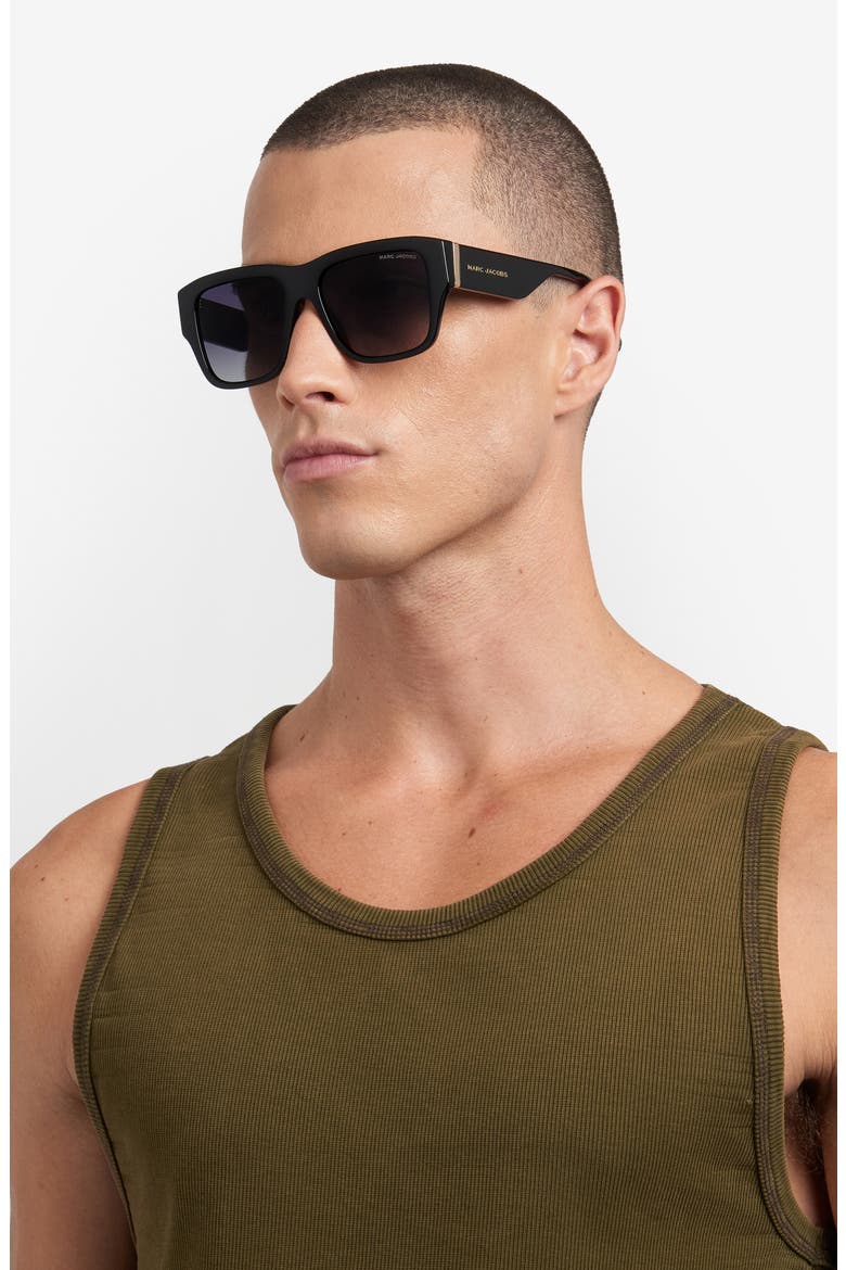 55mm Gradient Square Sunglasses, Alternate, color, BLACK GOLD