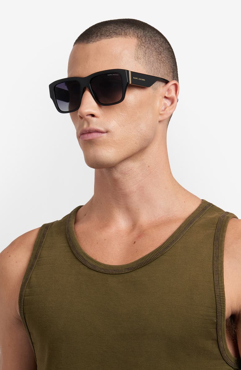 Marc Jacobs 55mm Gradient Square Sunglasses, Alternate, color, Black Gold