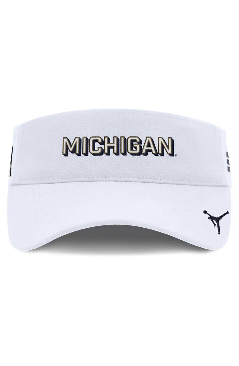 Jordan Brand Men's Jordan Brand White Michigan Wolverines 2025 On-Field Gameday Performance Ace Adjustable Visor, Alternate, color, White