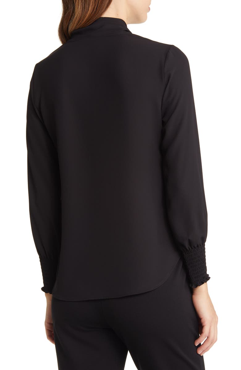 Anne Klein Crêpe de Chine Tie Neck Blouse, Alternate, color, 