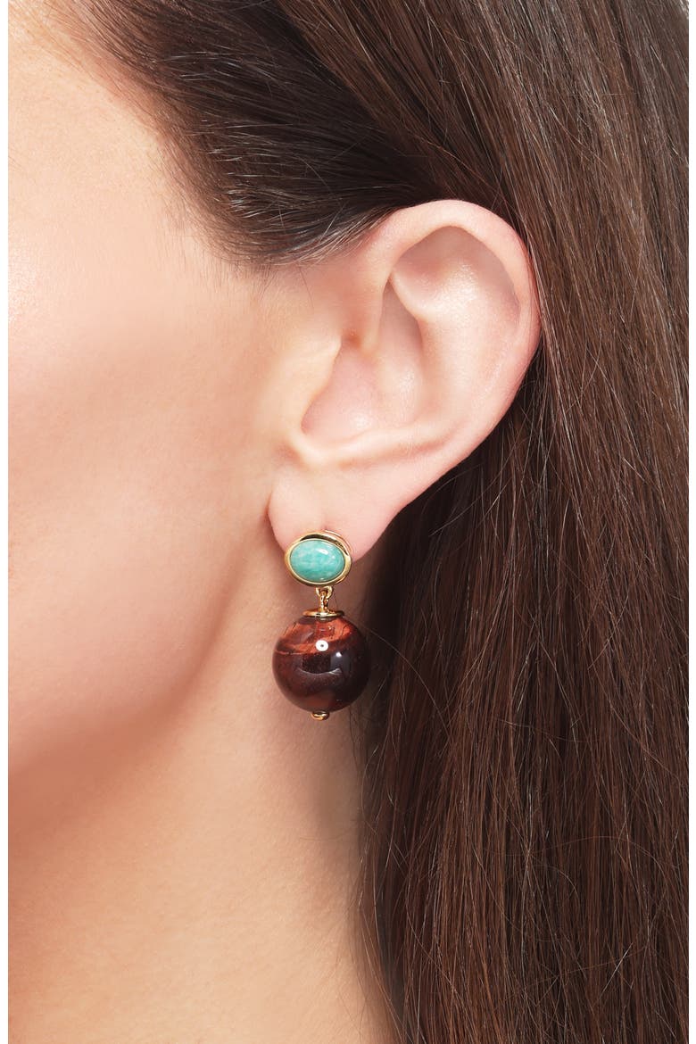 Umbria Tiger's Eye Drop Earrings, Alternate, color, MULTI