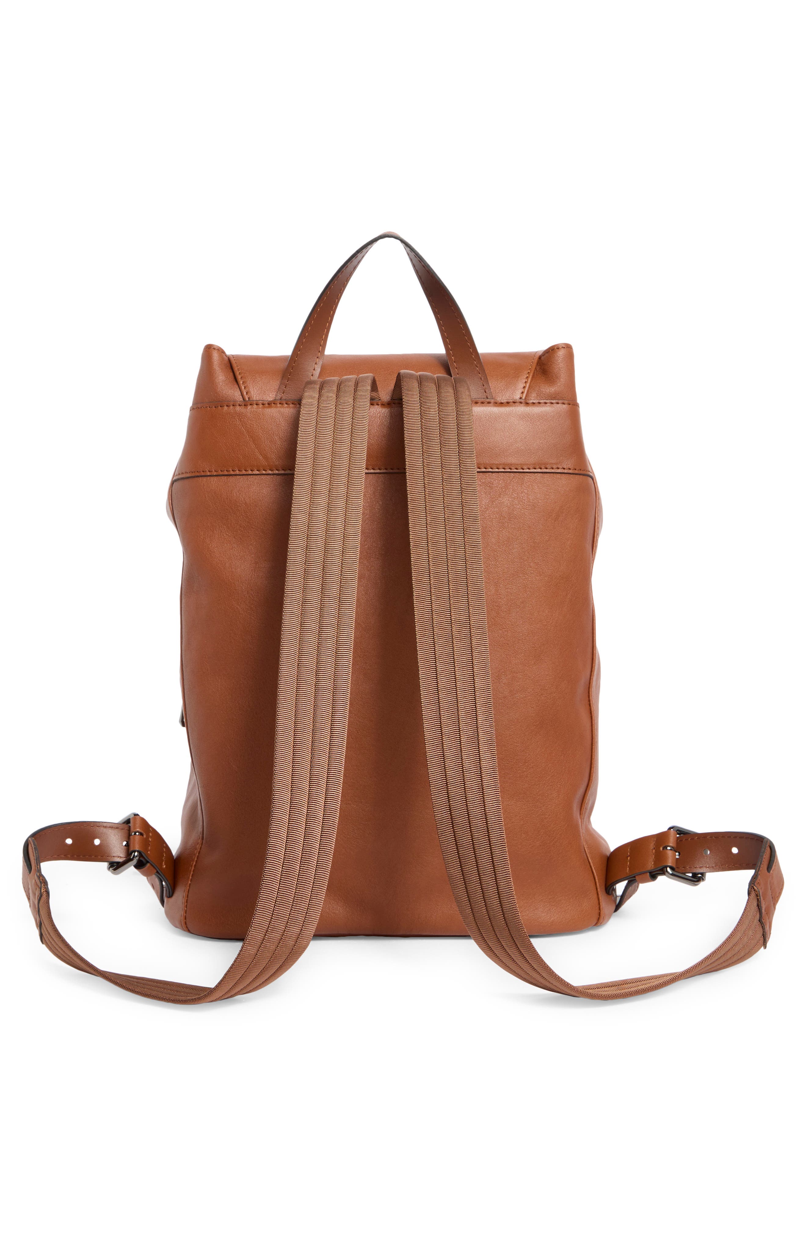 LC3D Medium Leather Backpack, Alternate, color, COGNAC