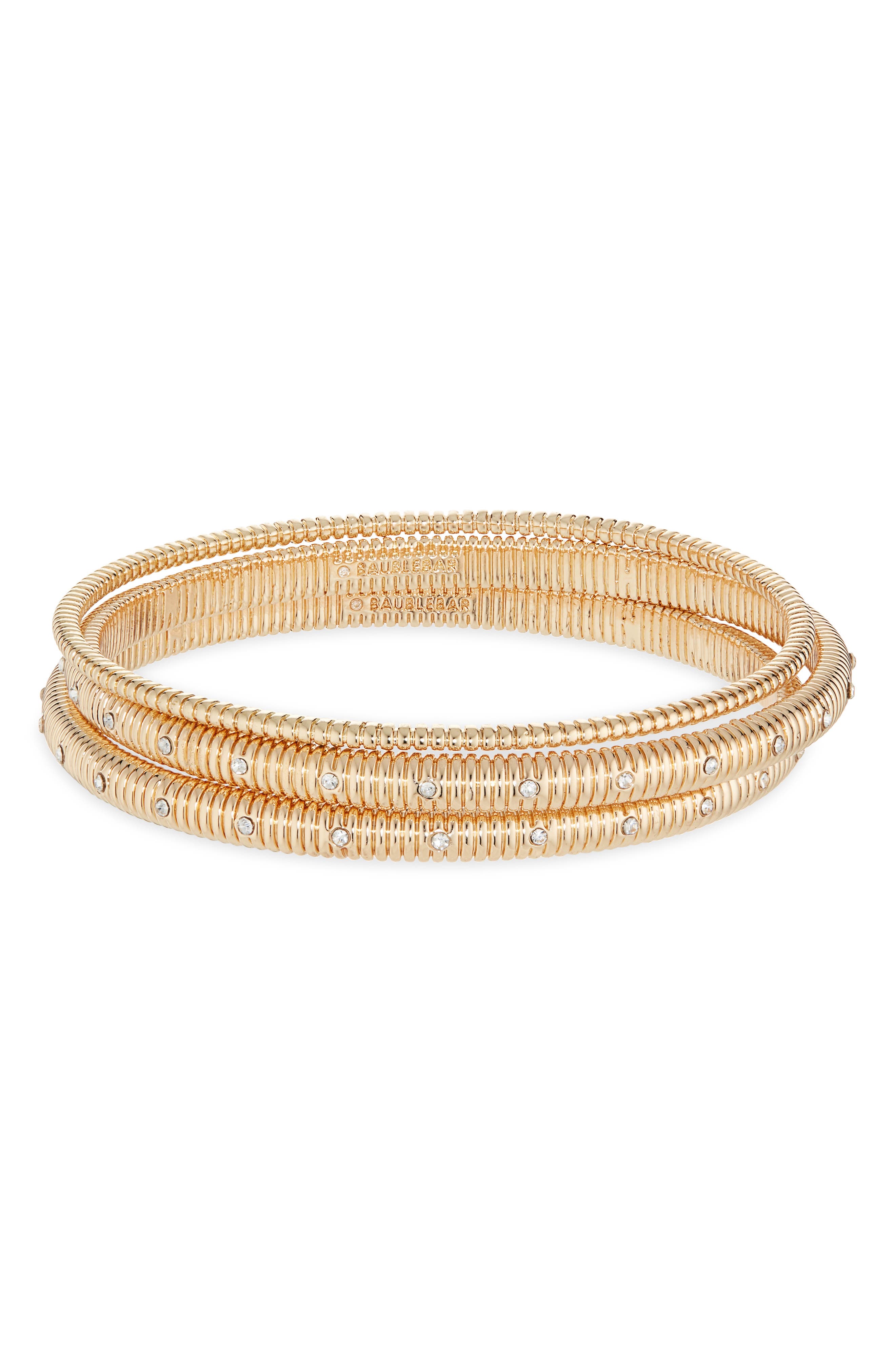 BaubleBar Set of 3 Ribbed Bangle Bracelets