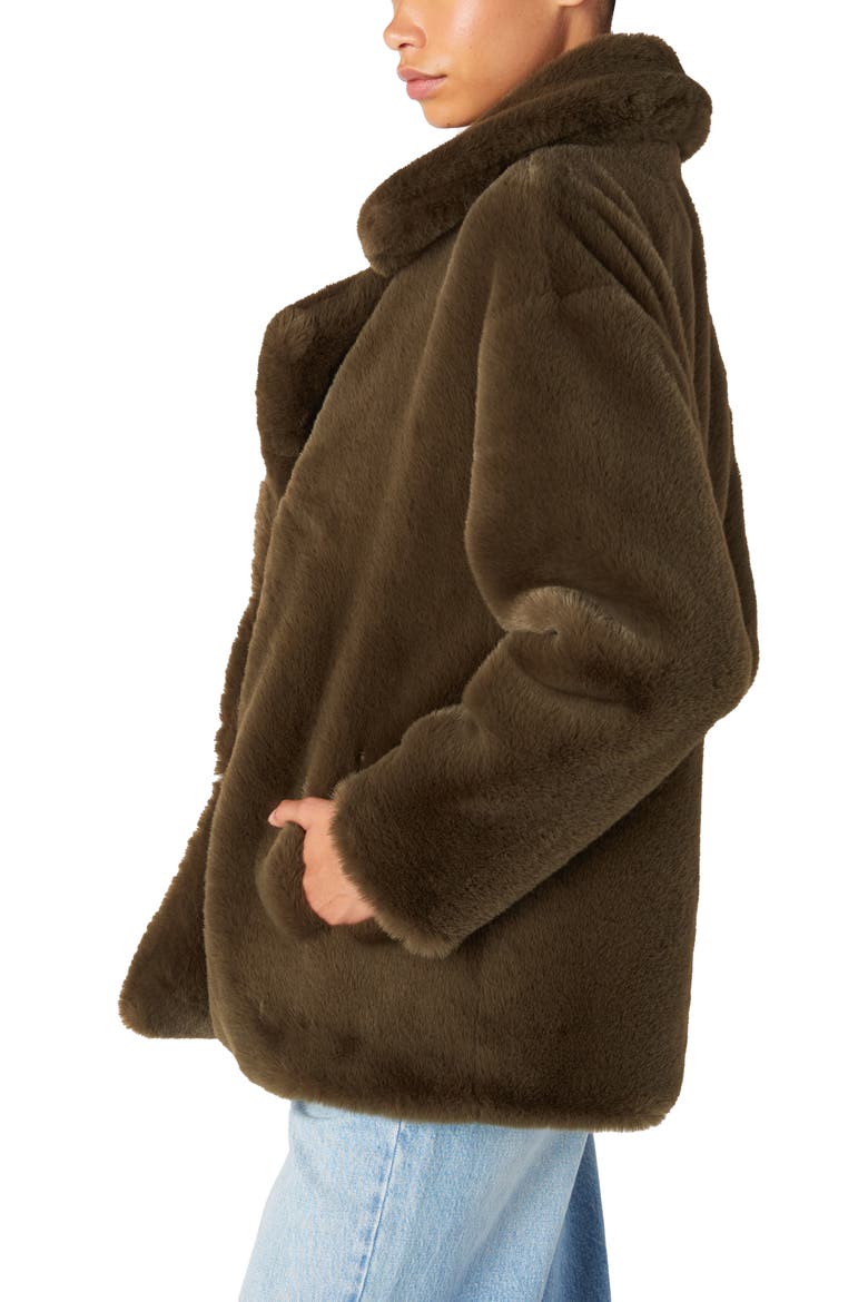 Faux Fur Coat, Alternate, color, DOUBLE MATCHA