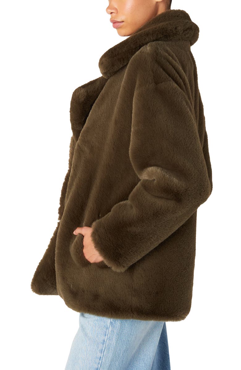 BLANKNYC Faux Fur Coat, Alternate, color, Double Matcha