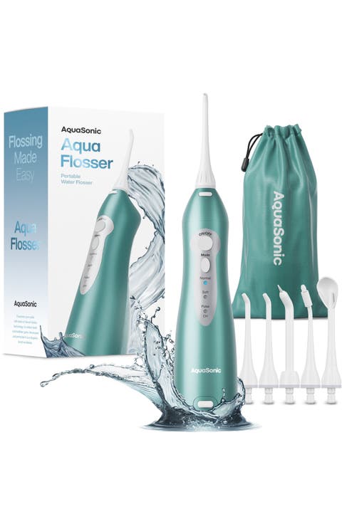 Aqua Flosser Cordless Rechargeable Water Flosser in Black