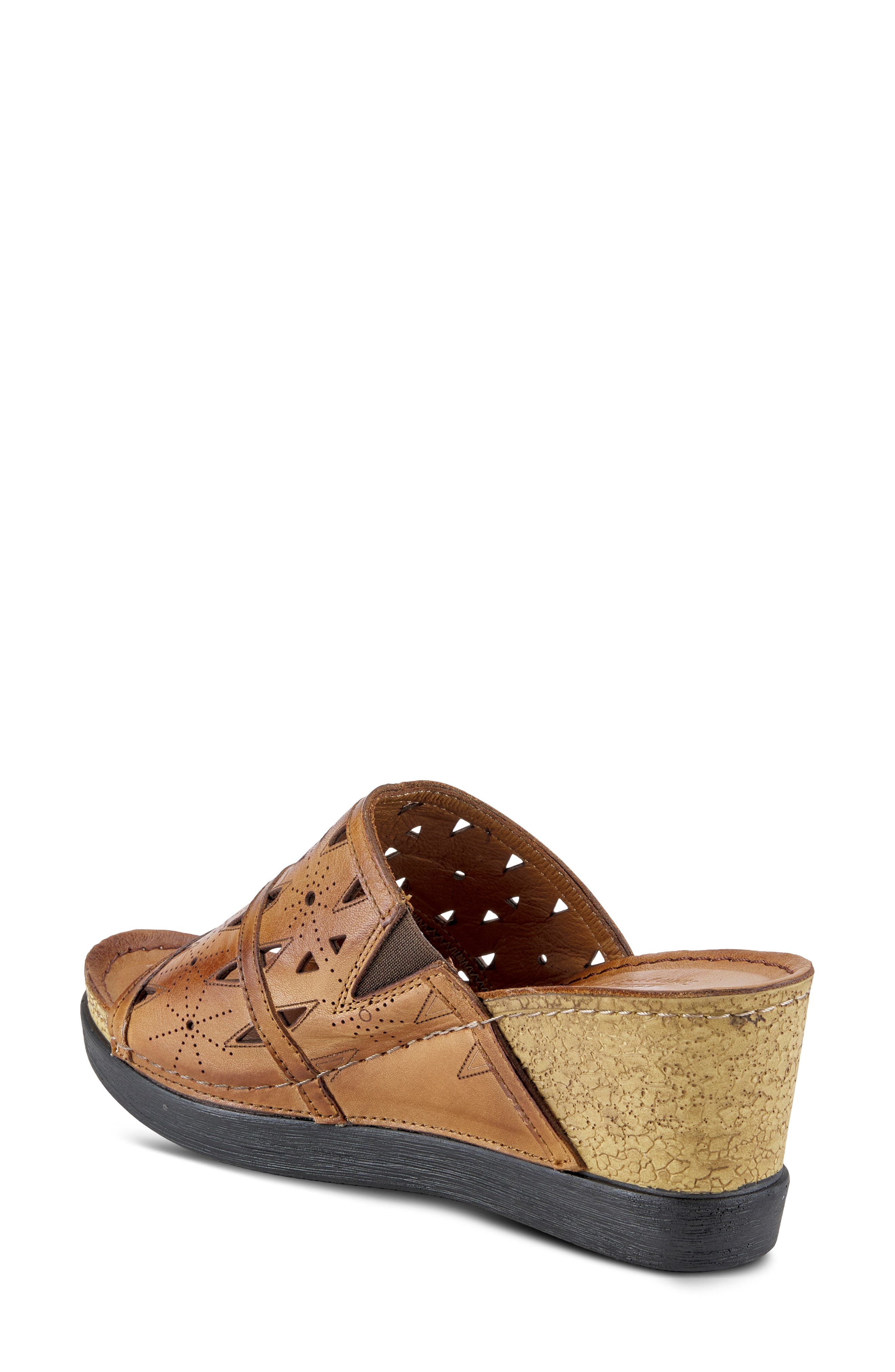 Fusa Wedge Slide Sandal, Alternate, color, CAMEL