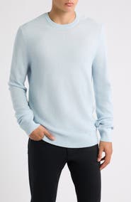 BOSS Ludino Waffle Wool Blend Crewneck Sweater