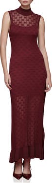 Avec Les Filles Mock Neck Midi Sweater Dress