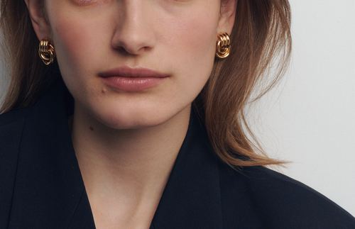 HEAVEN MAYHEM Baby Knot Earrings in Gold  product