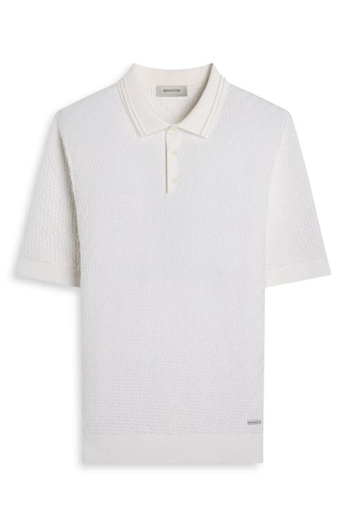 Bugatchi Basket Stitch Cotton Blend Polo Sweater