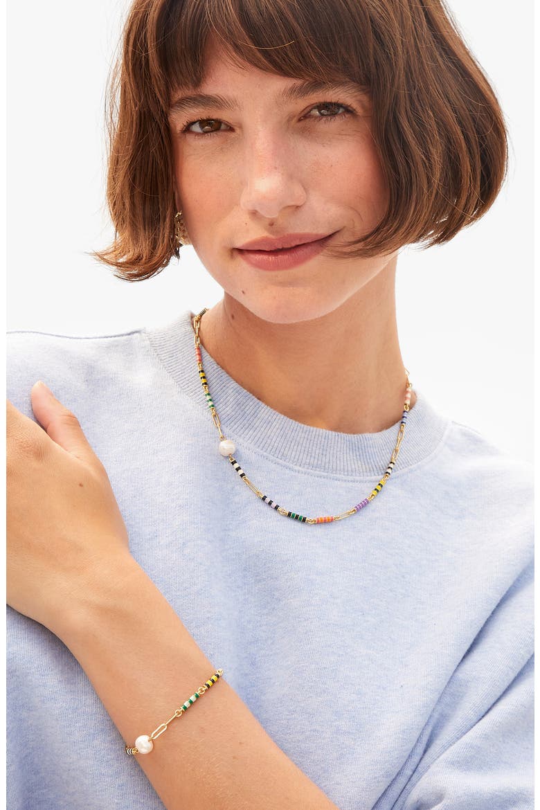 Le Stripe Freshwater Pearl Bracelet, Alternate, color, PEARL MULTI