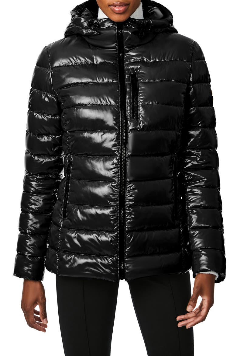 Cire Hooded Puffer Jacket, Main, color, BLACK