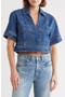 Boxy Crop Denim Shirt
