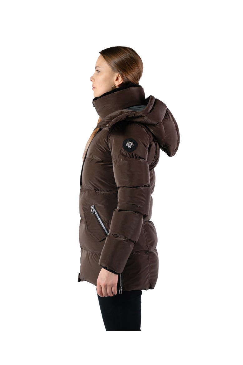 Women's Bumnester 3/4 Length Quilted Coat, Alternate, color, MOCHA DIAMOND