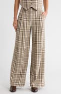 Simkhai Leroy Plaid Pleated Wide Leg Pants