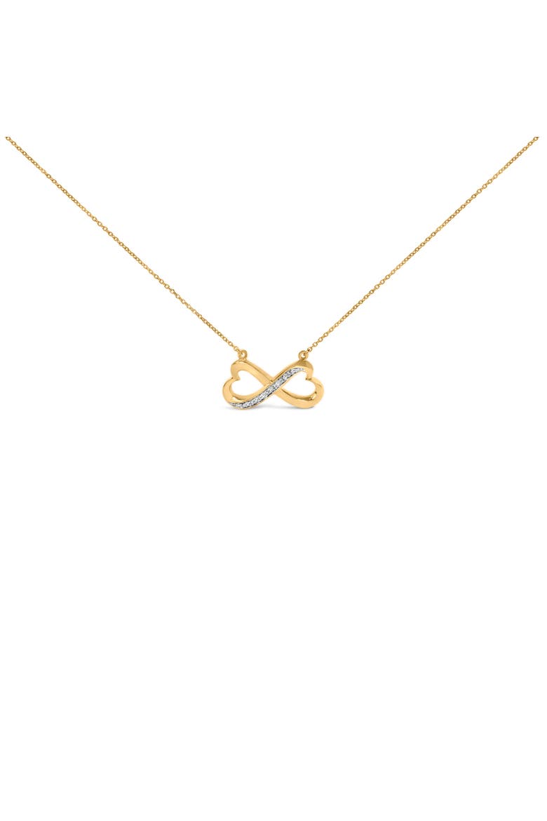 Gold Vermeil Diamond Accent Infinity Heart Pendant Necklace, Main, color, Silver