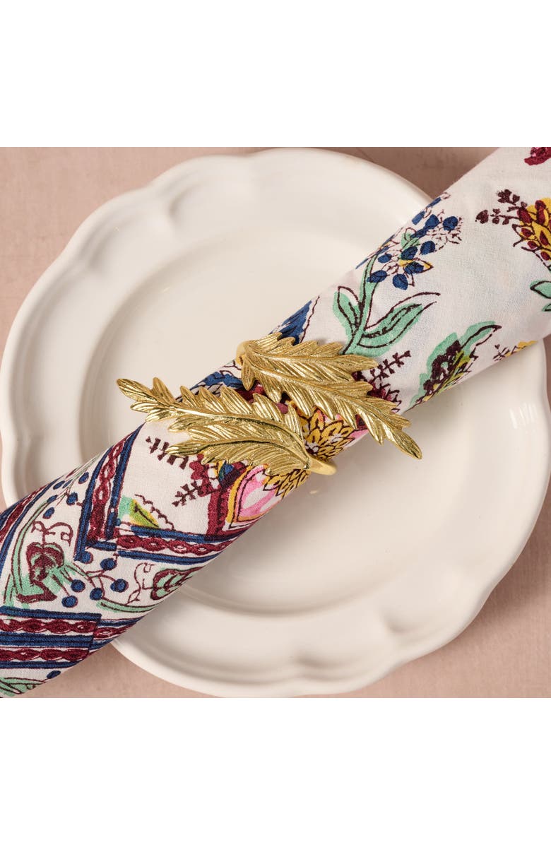 Ten Thousand Villages Tanvi Wheat Napkin Rings, Alternate, color, Gold