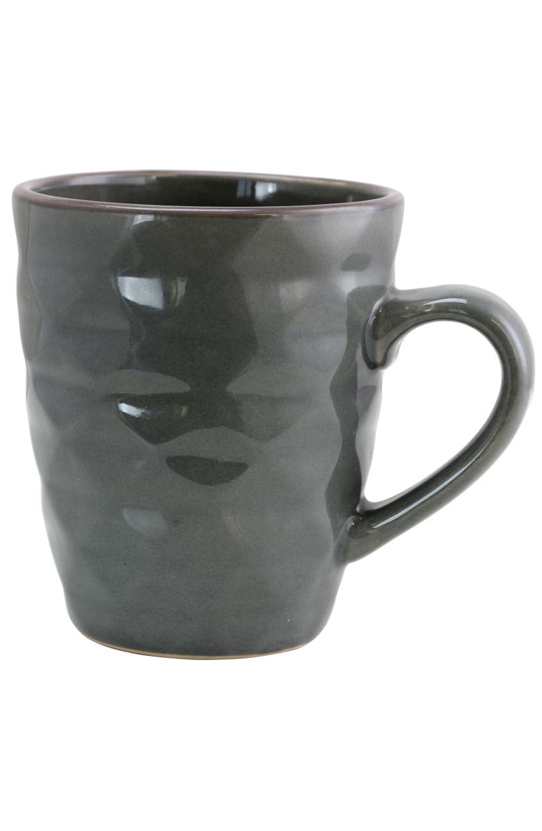 Elama Tahitian Waves 6-Piece 12 oz. Mug Set with Stand, Alternate, color, White