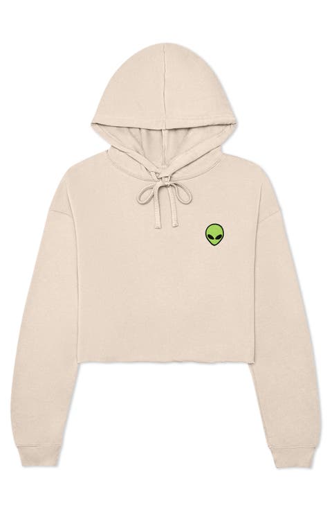 Alien Cropped Fleece Hoodie