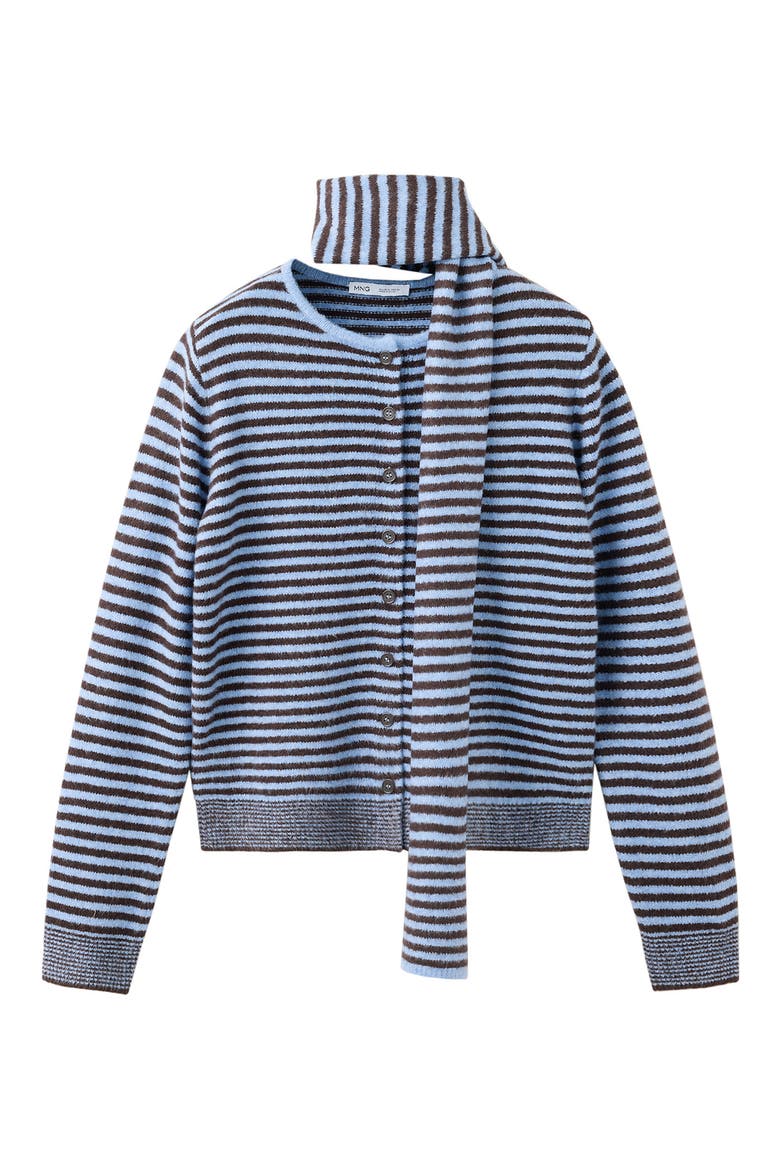 Cardigan & Scarf Set, Alternate, color, SKY BLUE