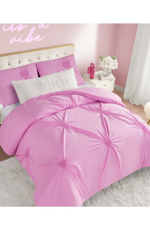 Juicy Couture Amora Gathered Heart Comforter & Sham Set In Pink