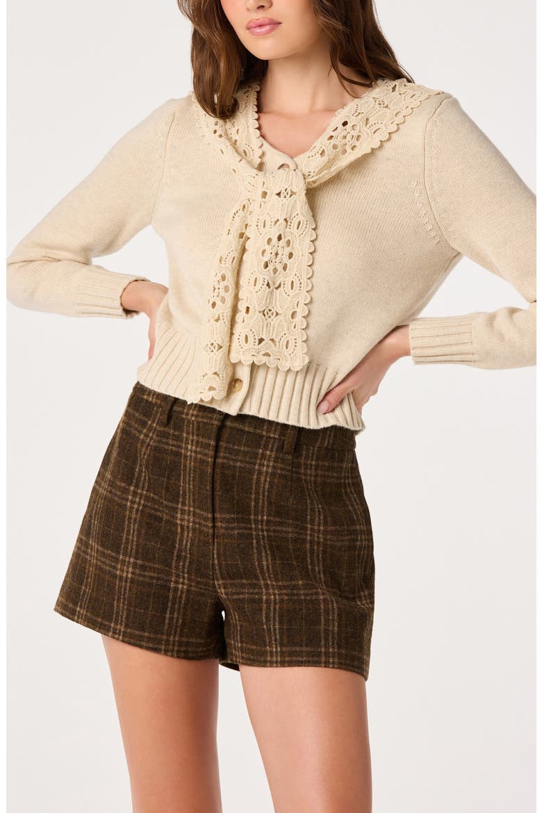 Rosabell Lace Collar Cardigan, Alternate, color, NATURAL