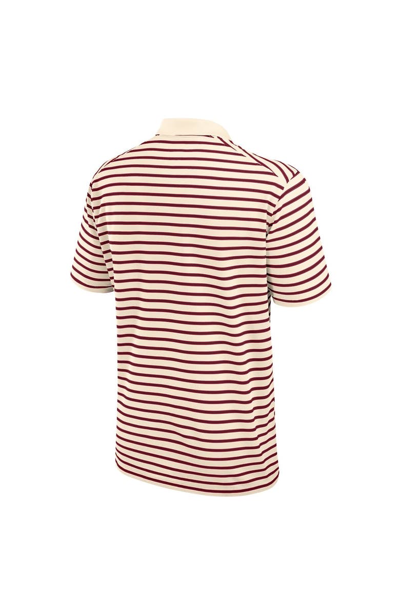 Nike Men's Nike Cream Alabama Crimson Tide Solid Foundation Striped Performance Polo, Alternate, color, Cream