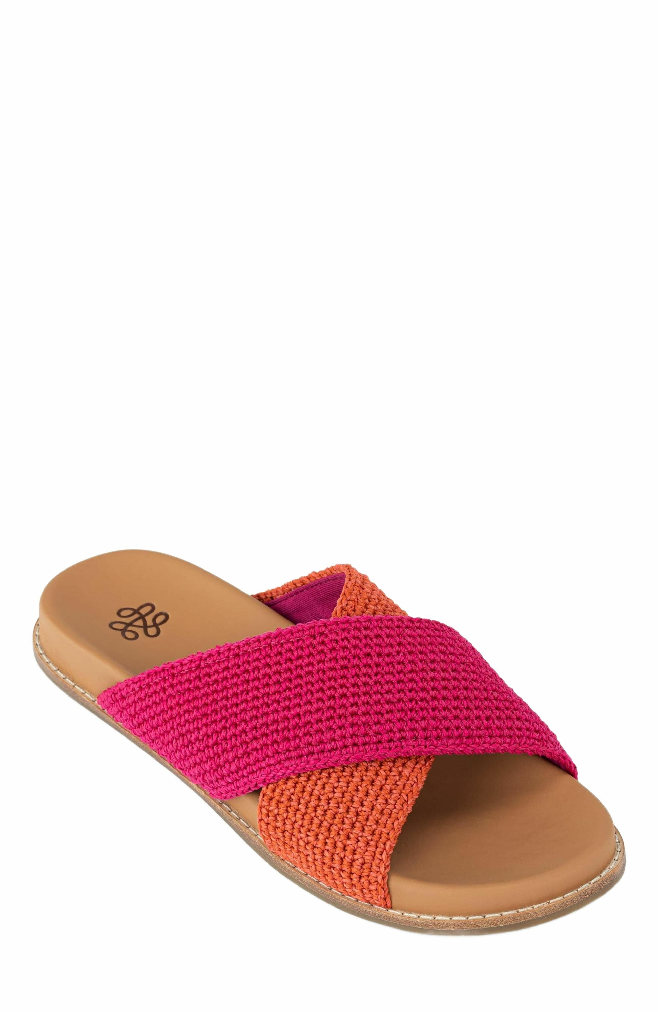 Penelope Slip On Sandal, Alternate, color, Pinkberry Cayenne Block