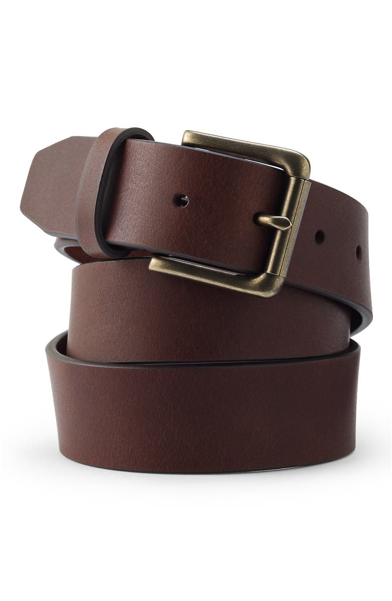 Lands
End Leather Jean Belt, Main, color, Brown
