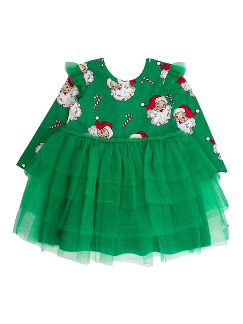 Toddler Girls Flutter Tulle Long Sleeve Twirl Dress
