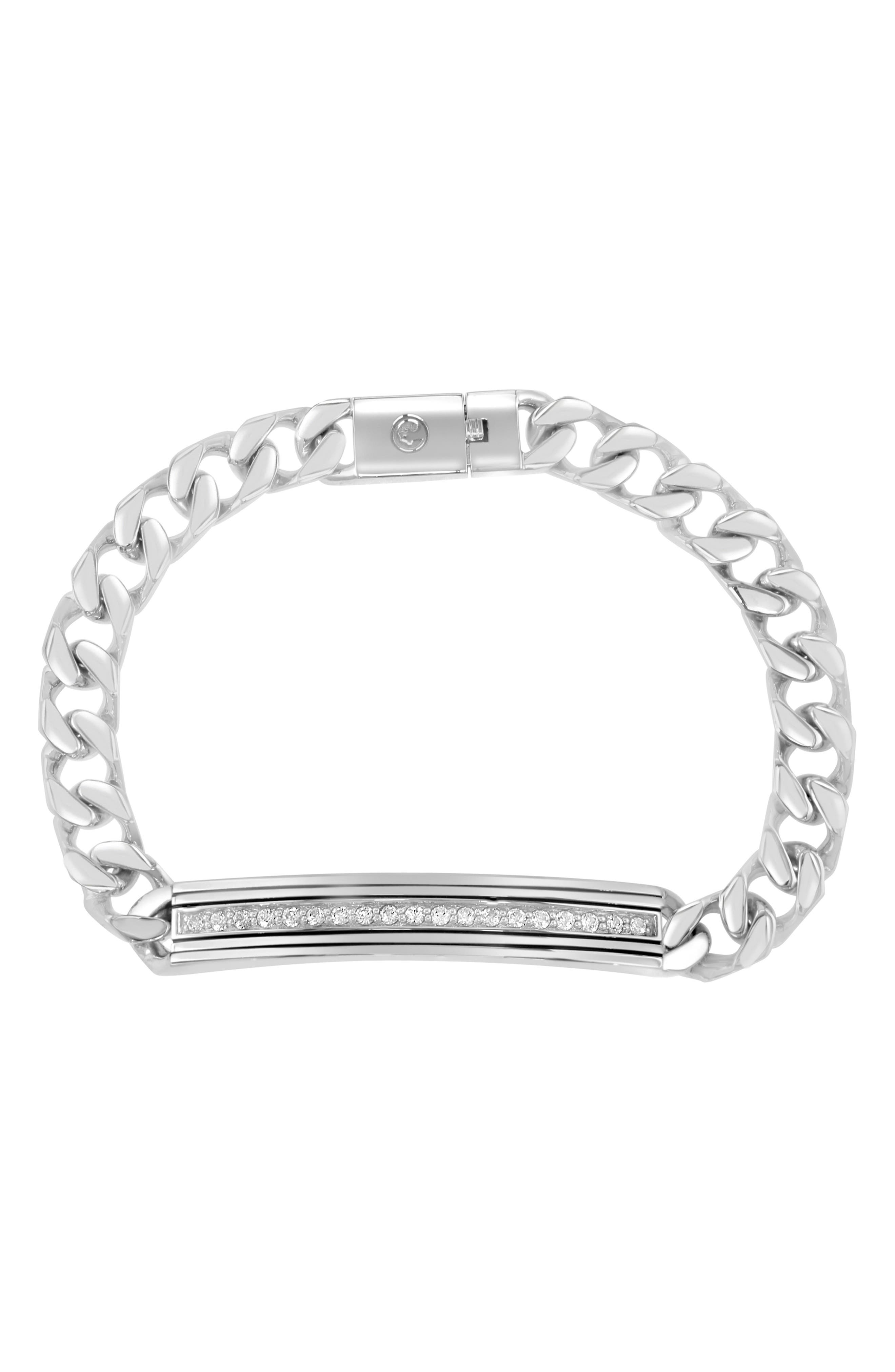 EFFY Men's White Sapphire Chain Bracelet