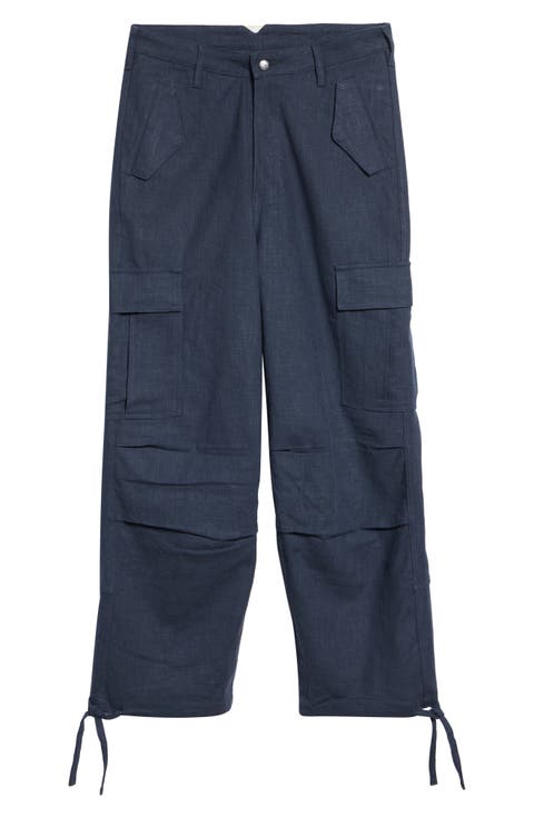 Linen Parachute Cargo Pants