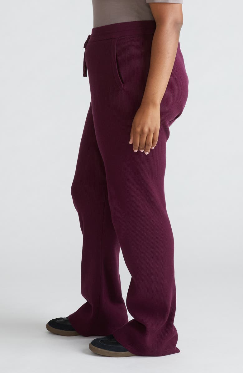 Universal Standard Mola Tie Waist Rib Pants, Alternate, color, Acai
