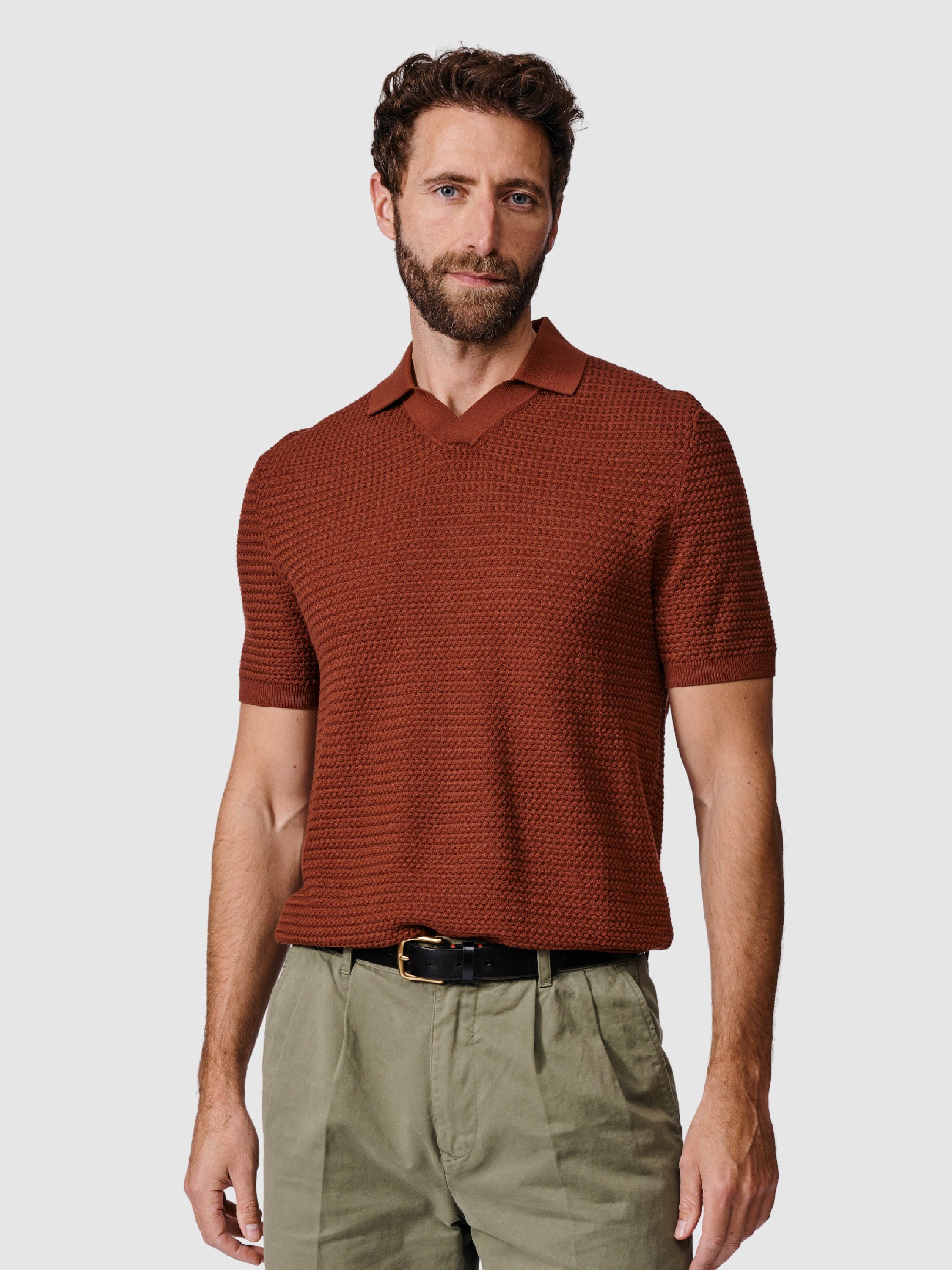 Alford Textured Cotton Polo Shirt