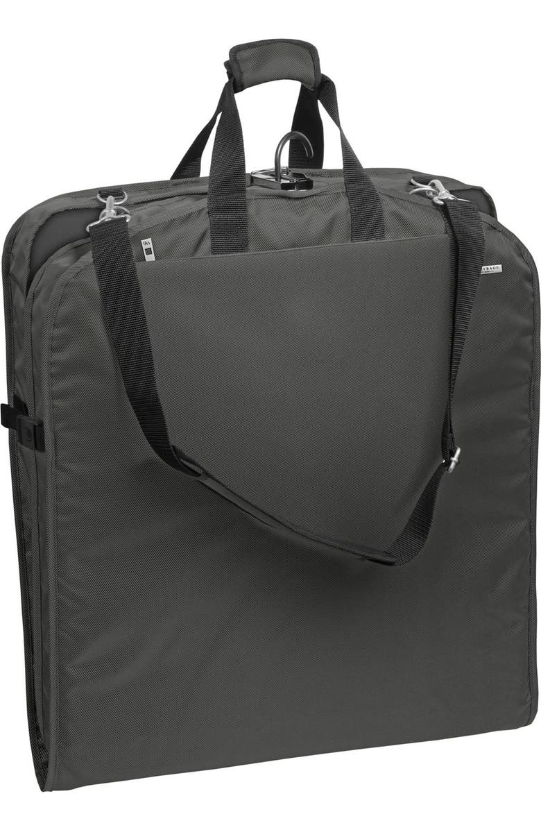 Wallybags 42" Premium Travel Garment Bag With Shoulder Strap, Red, Main, color, Grey