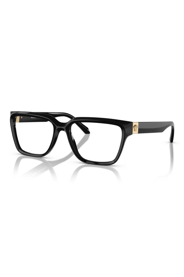 53mm Rectangular Optical Glasses, Alternate, color, BLACK