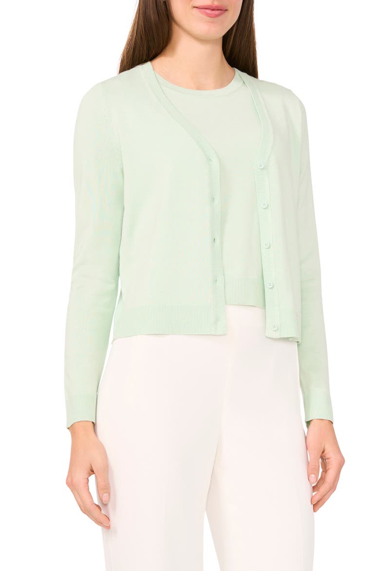 V-Neck Cardigan, Main, color, MINT CREME