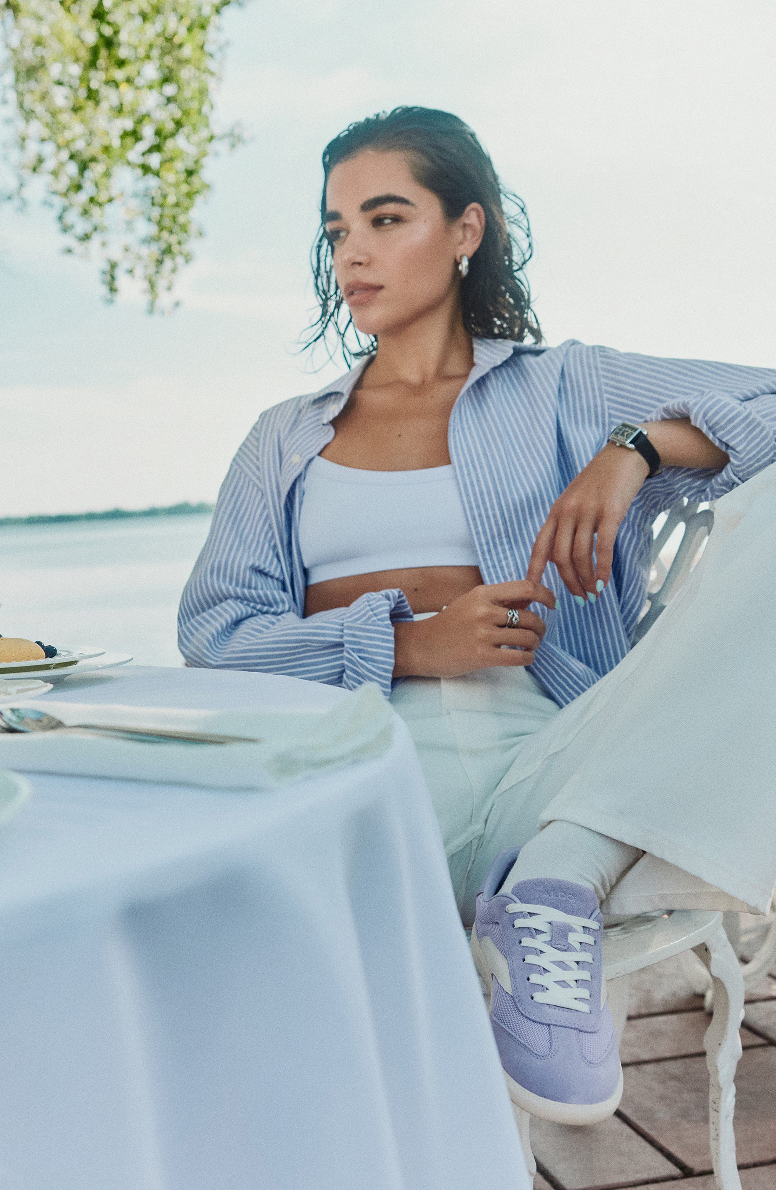 ALDO Clubstyle Sneaker, Alternate, color, Light Purple