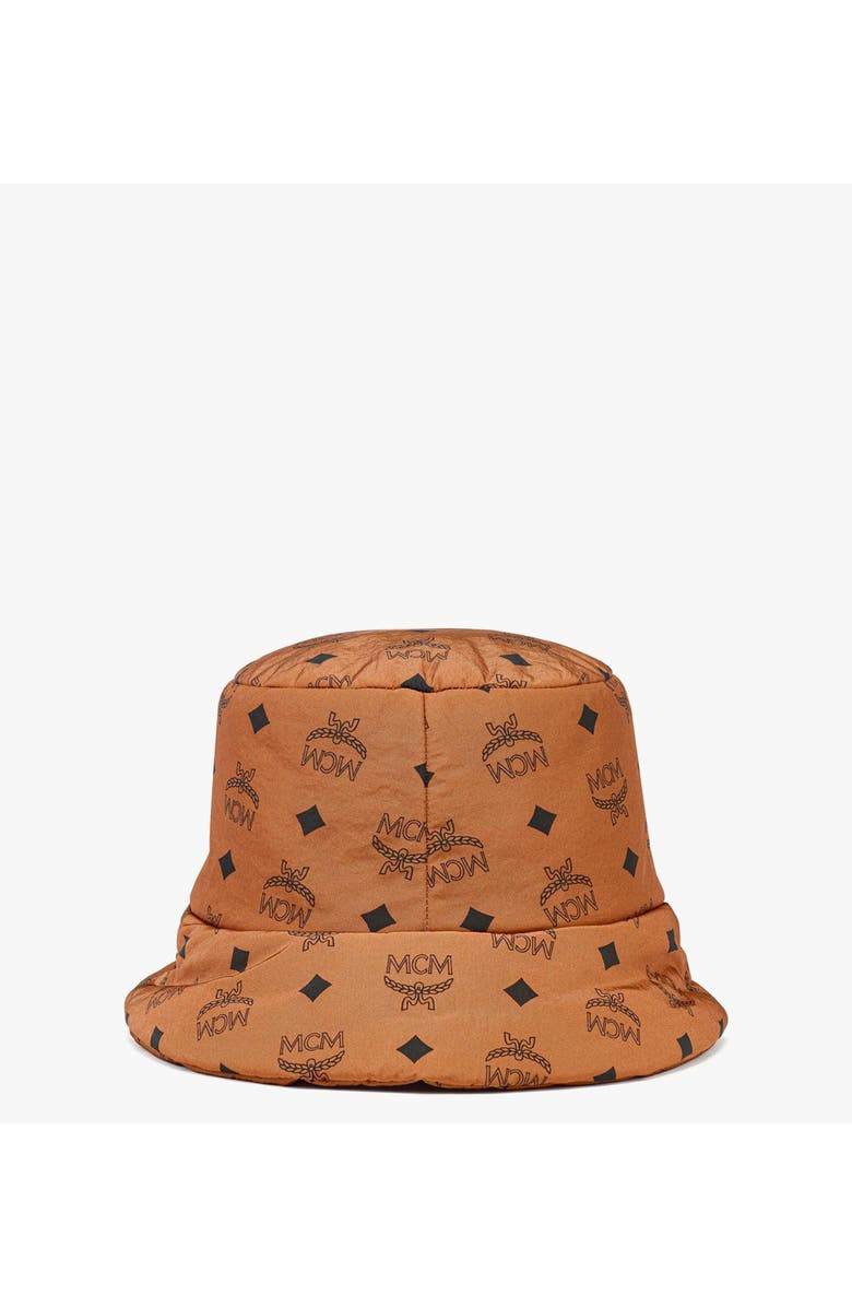 MCM Padded Bucket Hat in Monogram Print ECONYL<sup>®</sup>, Alternate, color, Cognac